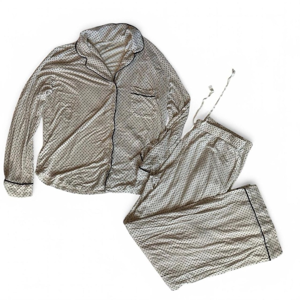 Victoria's Secret White and Black Polka Dot Pajama Set